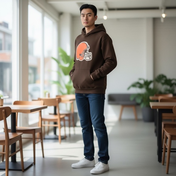 Outerstuff NFL/YOUTH/Cleveland Browns/Logo Fleece Sweatshirt/Hoodie/XL-18/20 - Picture 10 of 10